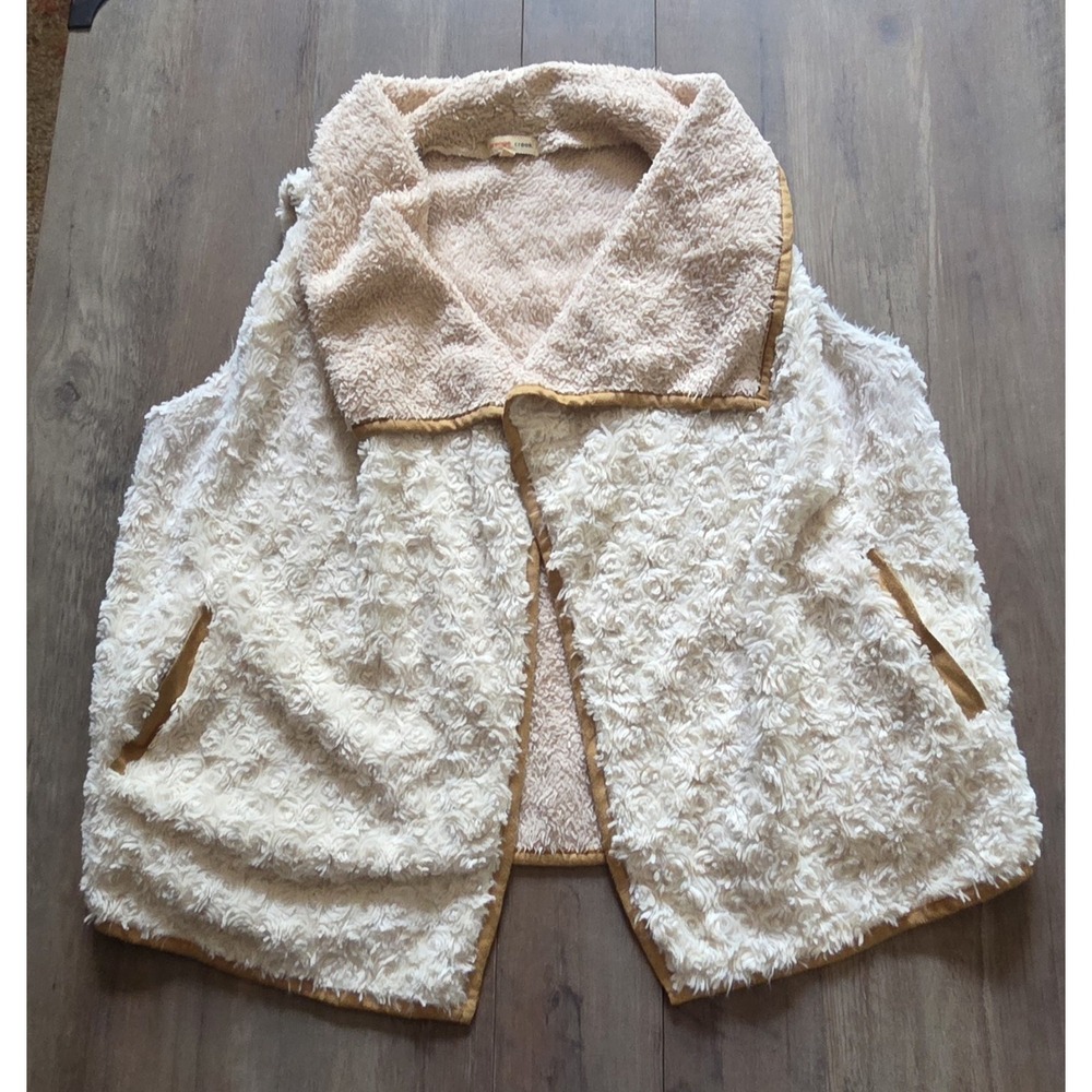Orange Creek Cream Faux Fur Soft Sherpa Lined Comfy Designer Vest Women M/L
